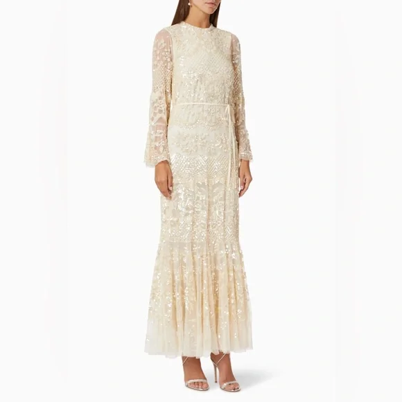 Needle & Thread Cream Lace Maxi Dress - Picture 4 of 10